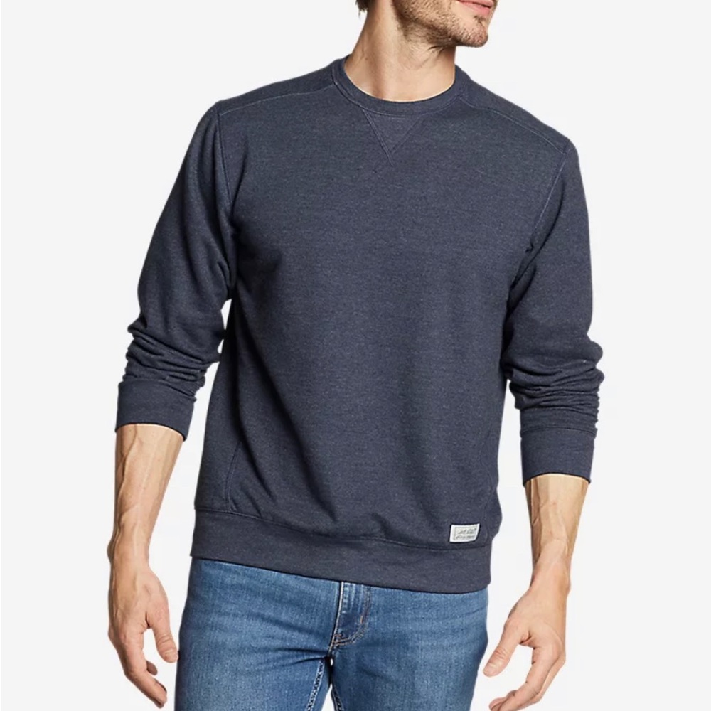 Eddie Bauer  Camp Fleece Crew Sweatshirt-Navy Heather